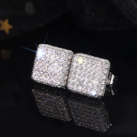 Simple Full-jeweled Stud Earrings Women's Fashion