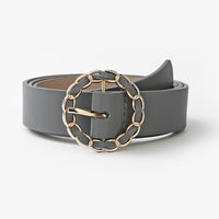 Round Buckle Exquisite PU Wrap Decorative Belt