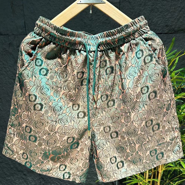 Flower Fashion Ice Silk Shorts