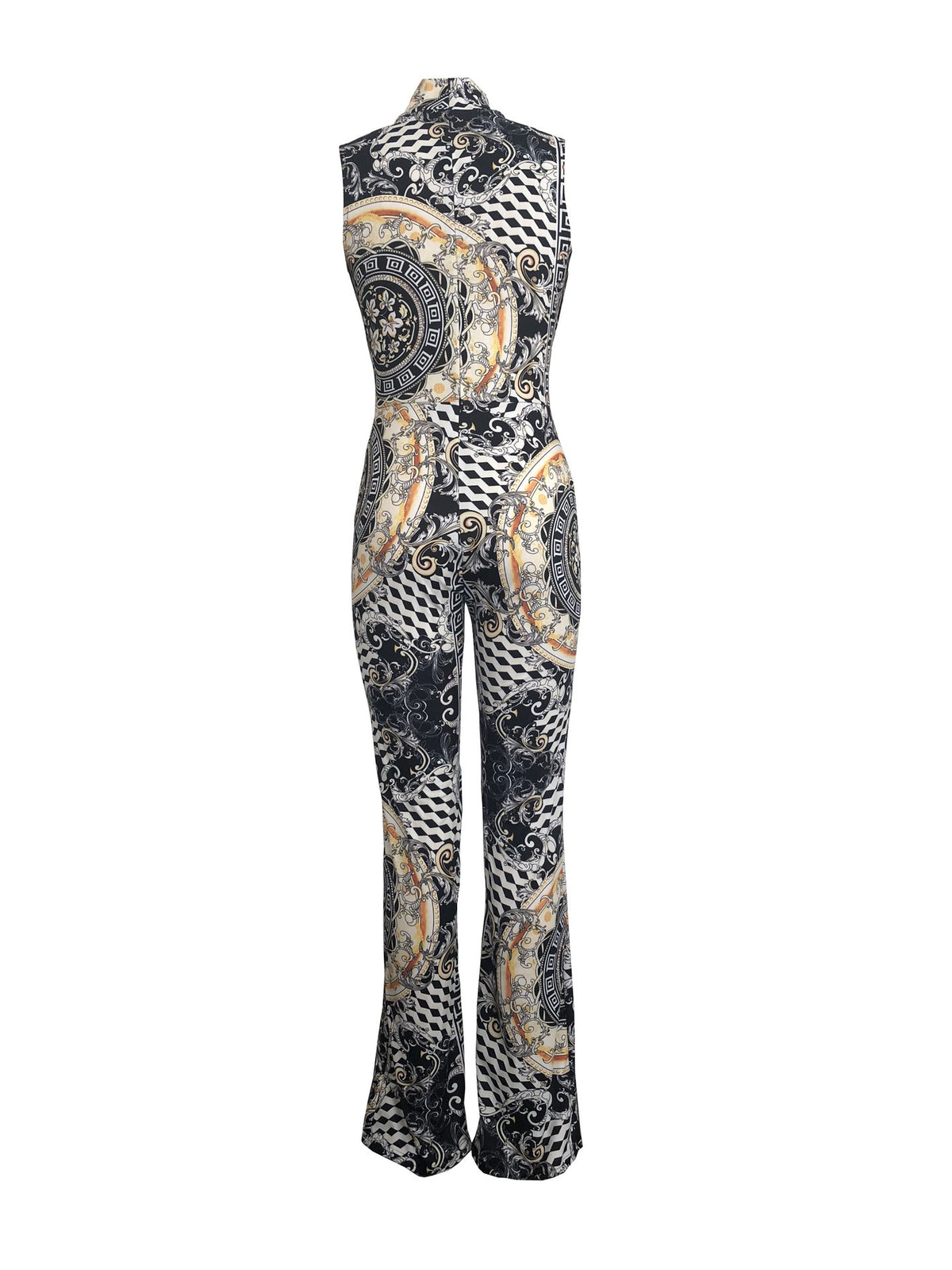 Printed sleeveless jumpsuit