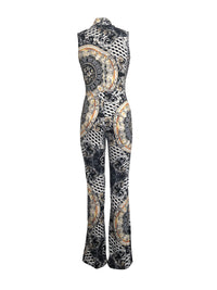 Printed sleeveless jumpsuit
