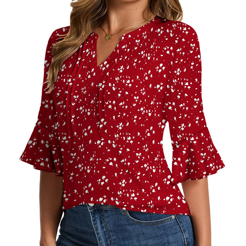 Trendy Ruffle Chiffon Blouses