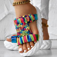Braided Knit Hollow Open Toe Sandals