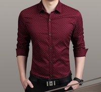 Slim-Fit Polka Dot Dress Shirt