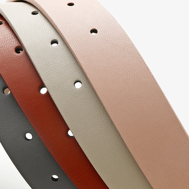 Round Buckle Exquisite PU Wrap Decorative Belt