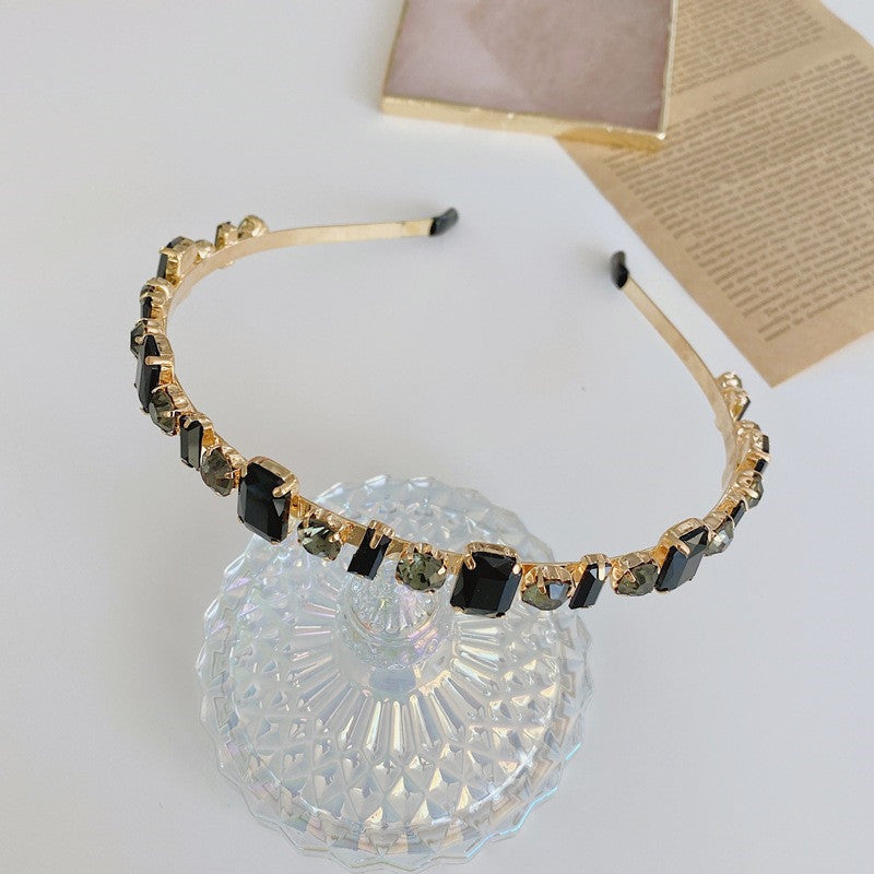 Golden Headband With Diamonds And Diamonds Headband