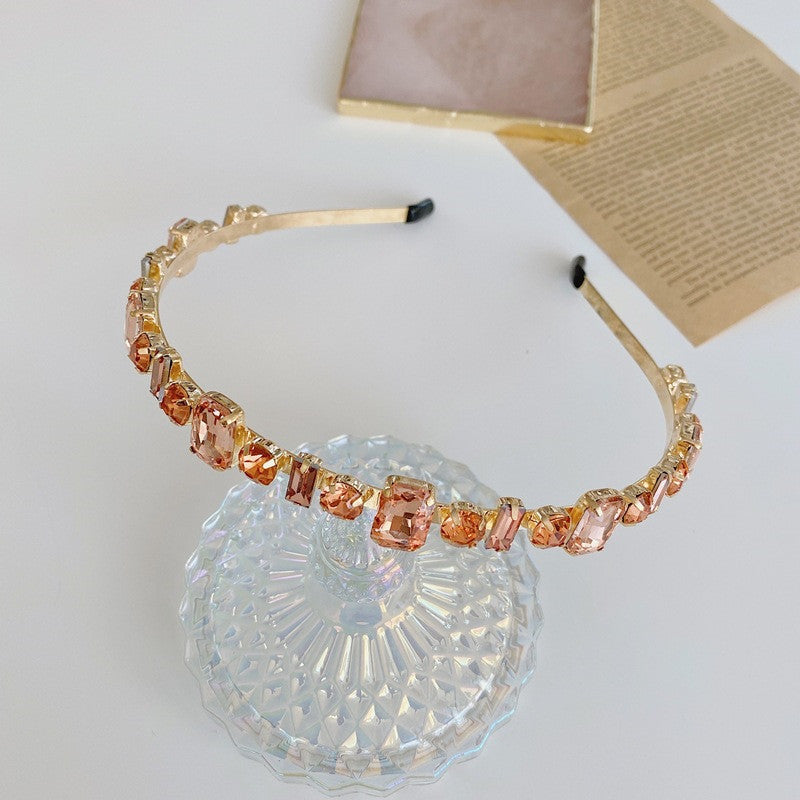 Golden Headband With Diamonds And Diamonds Headband