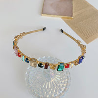 Golden Headband With Diamonds And Diamonds Headband