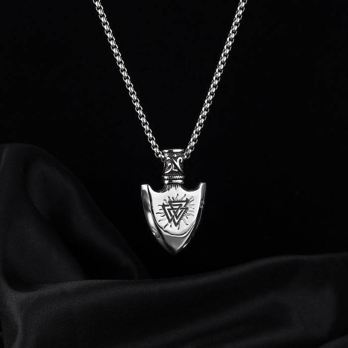 Retro Stainless Steel Shield  Pendant