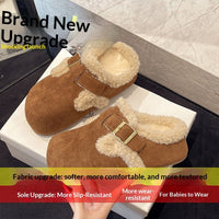 Baotou Semi-drag Fleece Lazy Cotton Slippers