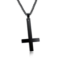 Stainless steel inverted cross necklace