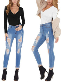 Deep V Waist-controlled Bottoming T-shirt