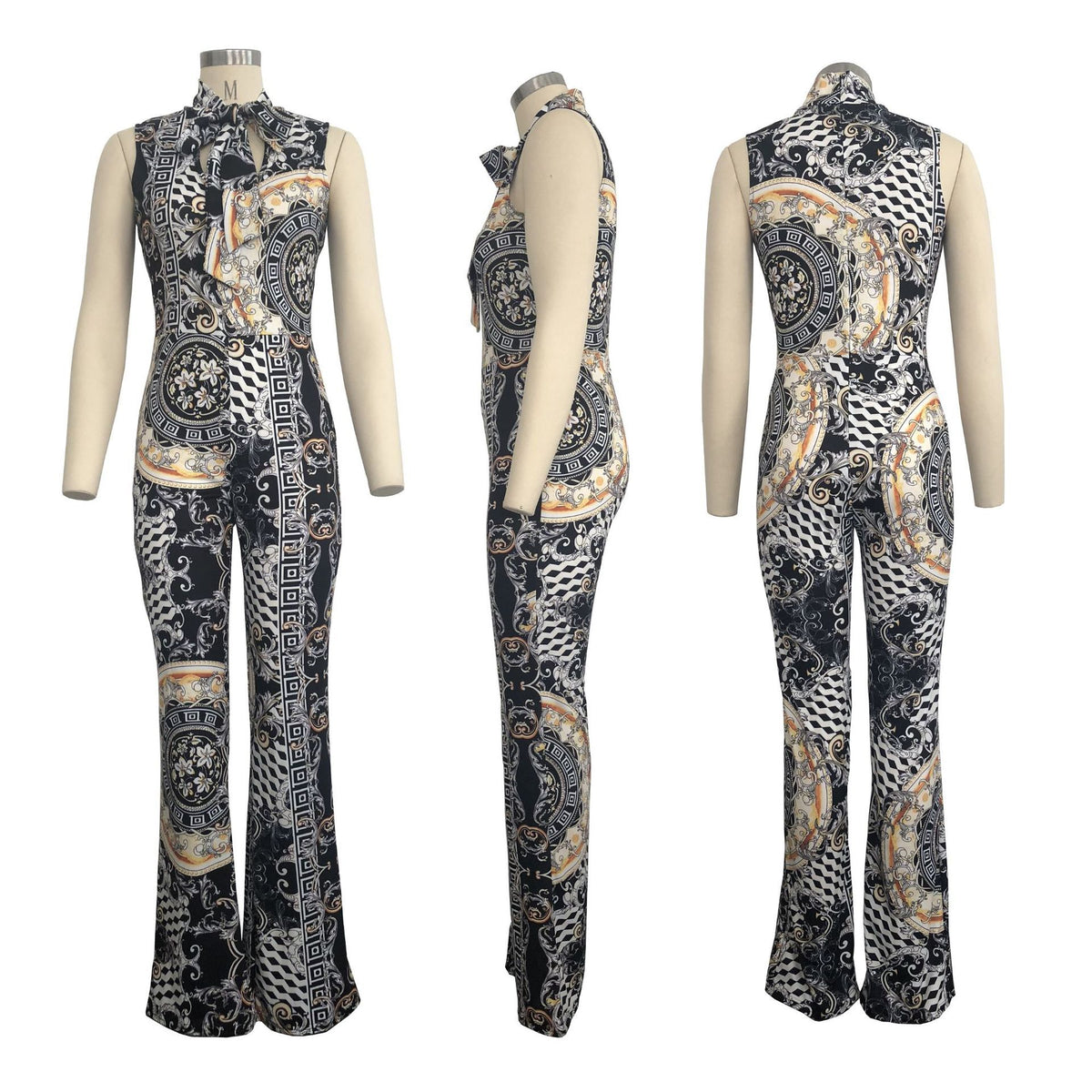 Printed sleeveless jumpsuit