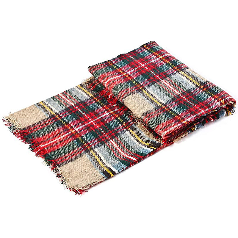 59 X 59in Women Scarf Plaid Tassel Soft Warm Blanket Scarves Womens Shawl Wraps