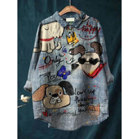 Retro Digital-print Animal Shirt