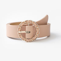 Round Buckle Exquisite PU Wrap Decorative Belt