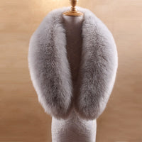Women faux fox fur collar shawl female autumn warm scarves