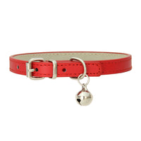 Japanese Style Bell PU Leather Leash Pet Dog Collar