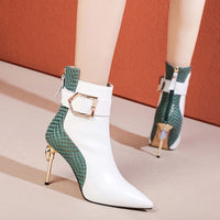Fashion Ankle Boots with Pointed Toes and Back Zippers