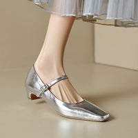 A Square Toe  Low-cut Shoes