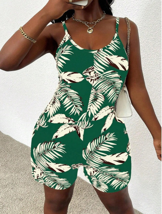 Casual All-Over Floral Print Jumpsuit