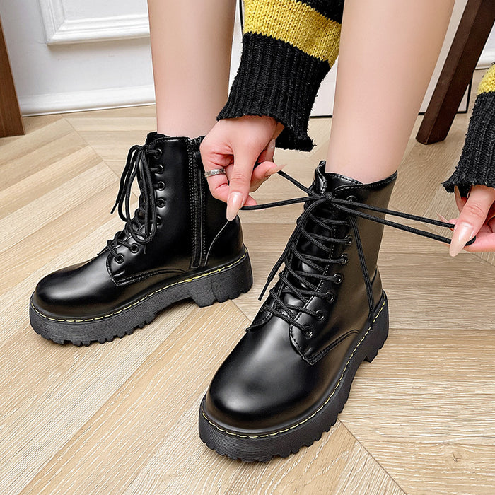 Versatile Lace-up Martin Boots