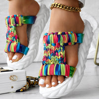Braided Knit Hollow Open Toe Sandals