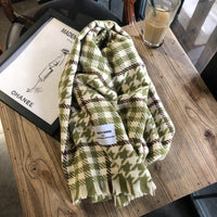 Thousand-bird Check Long Knit Scarf