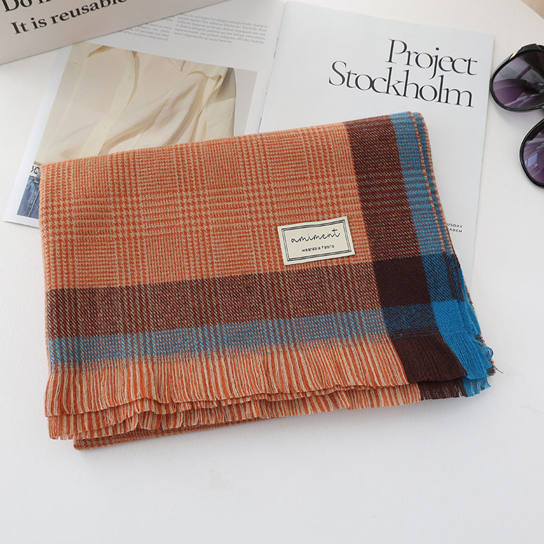 Thickened Cashmere Thermal Shawl Dual-use Scarf