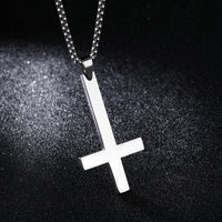 Stainless steel inverted cross necklace