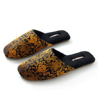 Embroidered Floral Ox-Tendon Sole Plush Slippers