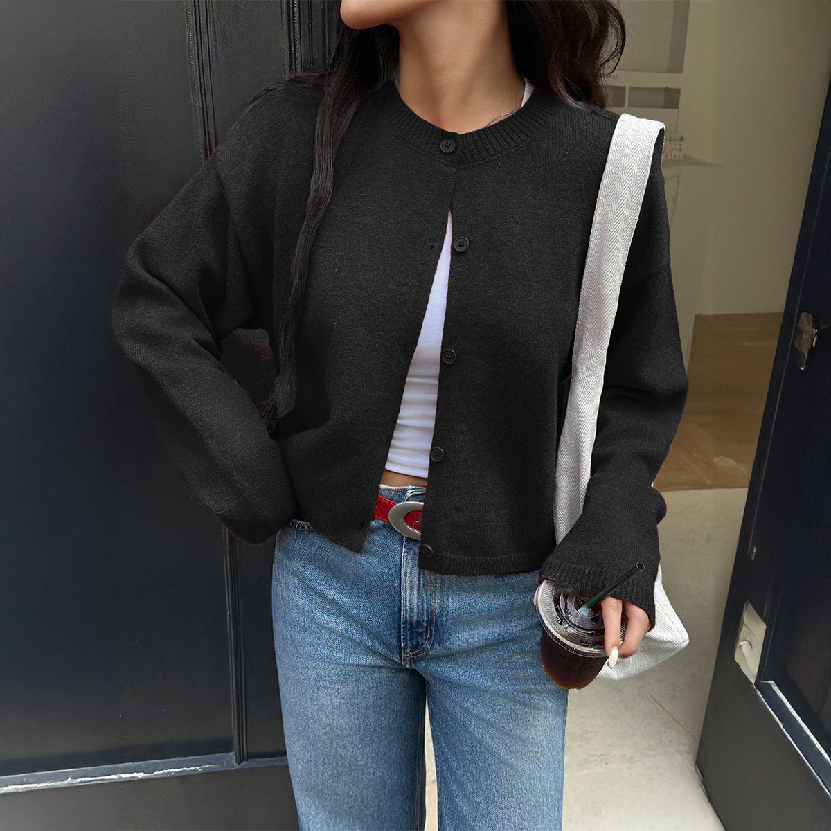 Fashion Solid Color Buttons Jacket