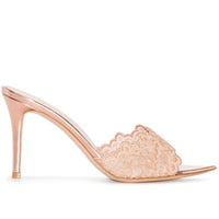 Pointed-toe Stiletto Heel Lace Slippers