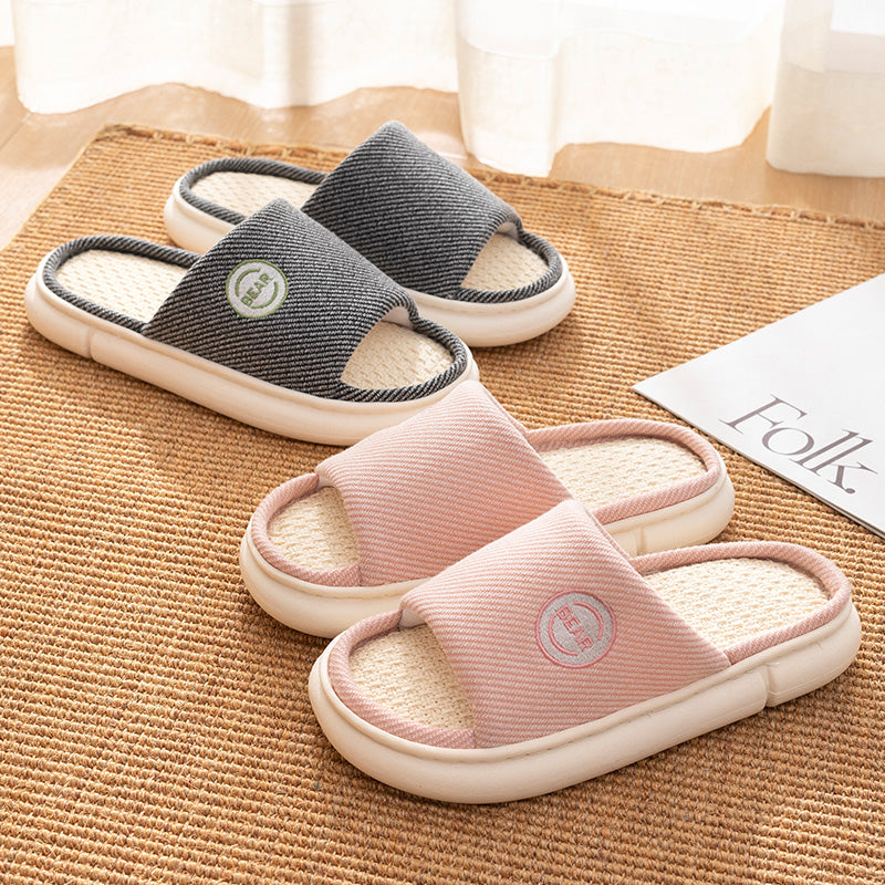 Household Cotton & Linen Indoor Slippers