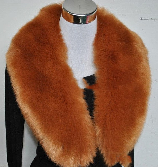 Women faux fox fur collar shawl female autumn warm scarves
