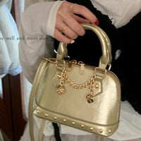 Champagne-gold Shell Bag Fashionable Shoulder And Crossbody Style