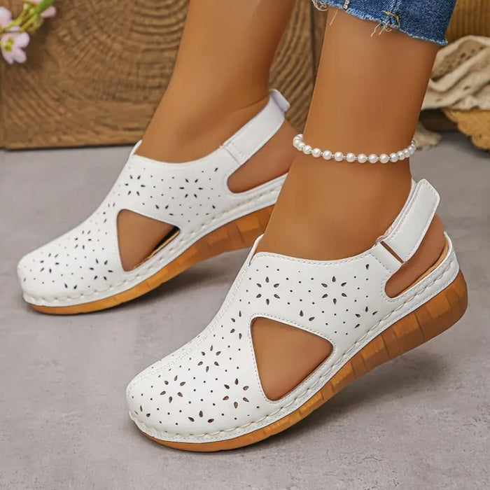Breathable Velcro-Strap Wedge Sandals