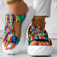 Braided Knit Hollow Open Toe Sandals