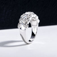 925 Silver Plating 18K Gold Ring Full Moissanite Full Diamond Closed Ring Niche