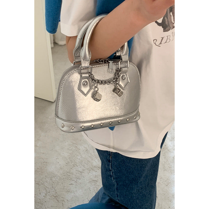 Champagne-gold Shell Bag Fashionable Shoulder And Crossbody Style