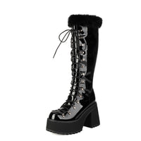 A Fur Collar And Laces Casual Boots