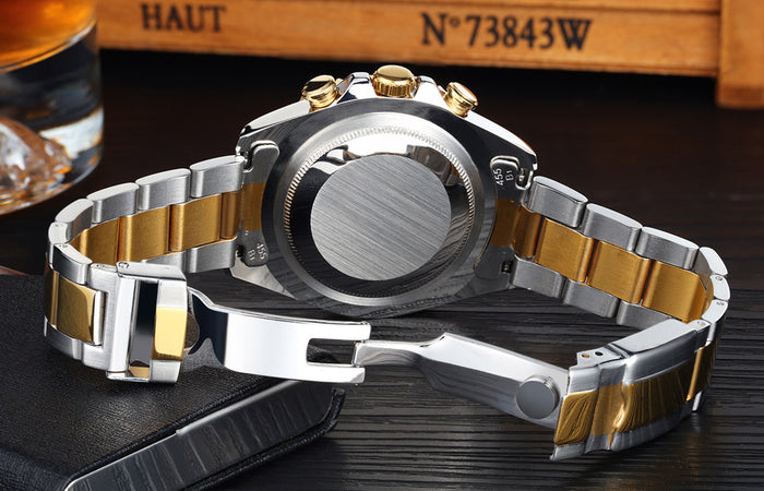 Automatic Mechanical Luminous Room Gold Steel Belt