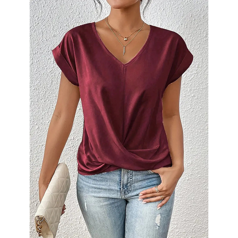 Comfy Casual V Neck Blouses