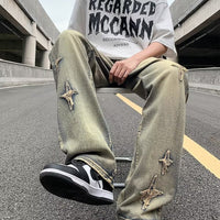 Zipper Loose Denim Trousers