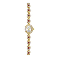 Mid-ancient Fashion Oval Colored Gems Rainbow Light Luxury Watch