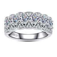 925 Silver Plating 18K Gold Ring Full Moissanite Full Diamond Closed Ring Niche