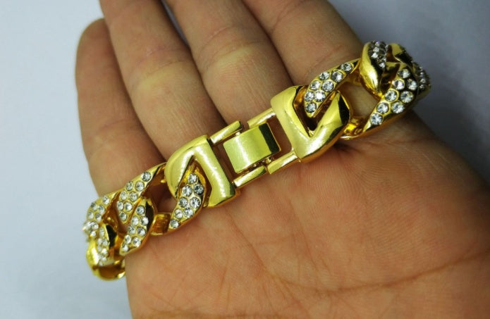 Full Diamond Cuban Chain Bracelet