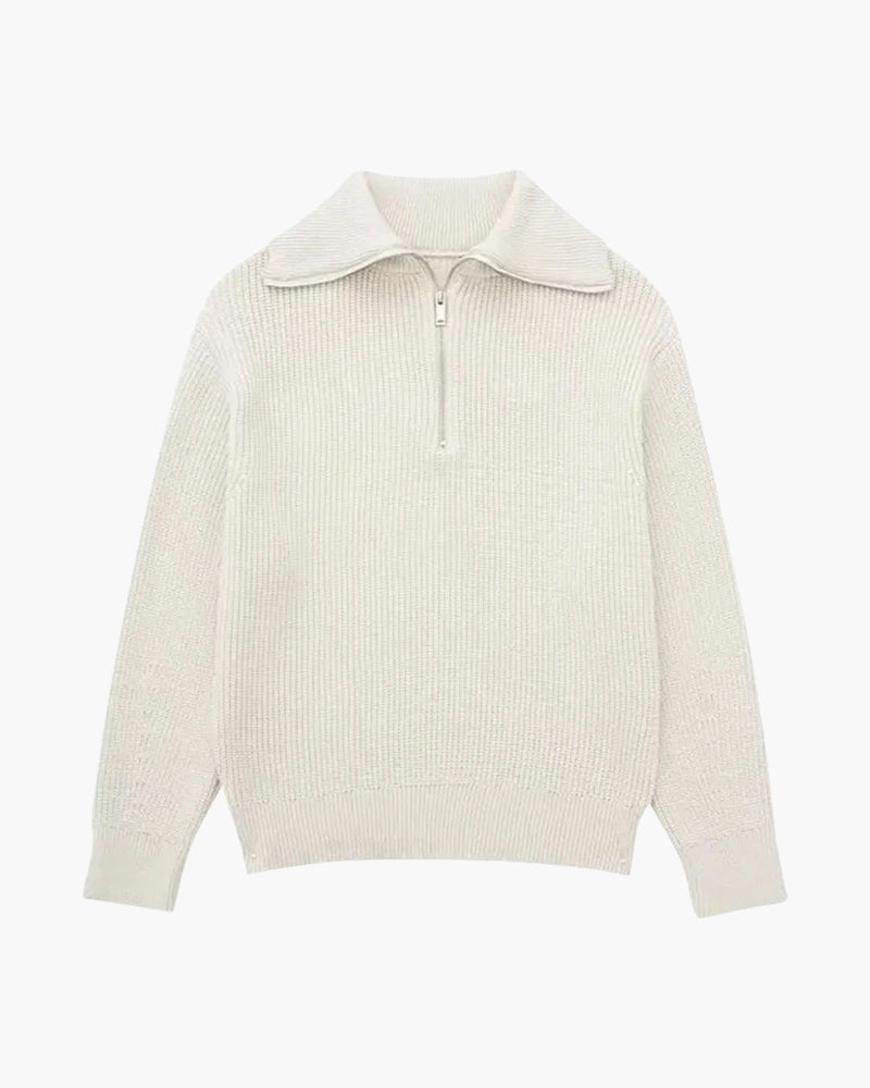 DV Striped Zip-up Sweater