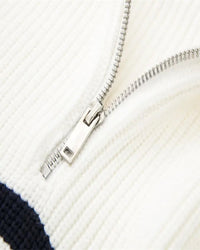 DV Striped Zip-up Sweater