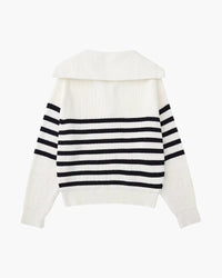 DV Striped Zip-up Sweater